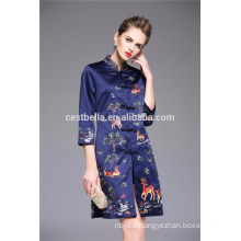 Vêtements pour dames tricot à main longue printemps élégant imprimé Deer Bambi manteau floral traditionnel chinois